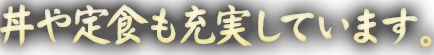 丼や定食も充実しています。